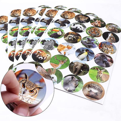 480 Counts Cute Jungle Zoo Wild Animal Stickers 1.5 Round Adhesive Labels Stickers for Baby Shower Wild One Birthday Party Favors Goodie Gift Bag Invitation Envelope Sealing Birthday Card Wrap Decor