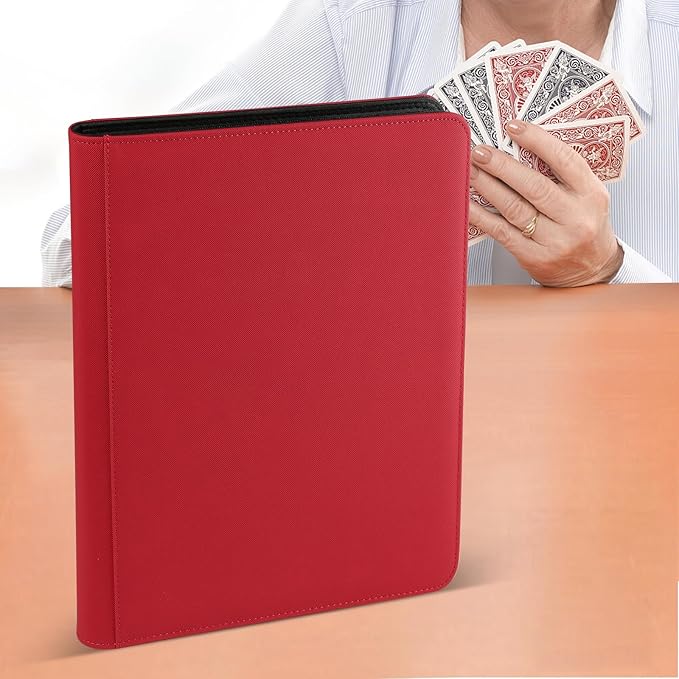 Trading Card Binder 16 Pocket, 1024 Pockets Card Binders, Card Collection Binder, Card Album Folder for MTG, TCG, Sports Cards, Game Cards (Red)