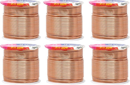Mandala Crafts 16 Gauge Anodized Aluminum Craft Wire for Jewelry Making – 390 FT Colored Flexible Rose Gold Combo Wire - Bendable for Bonsai Armature Crafting Sculpting