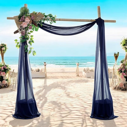 MDS Halloween Chiffon Draping Fabric - 2 Panel, 30" Wide x 30ft Long - Sheer Spooky Arbor & Canopy Drapery for Haunted House Backdrops, Party Ceilings, DIY Costumes & Themed Events - Navy Blue