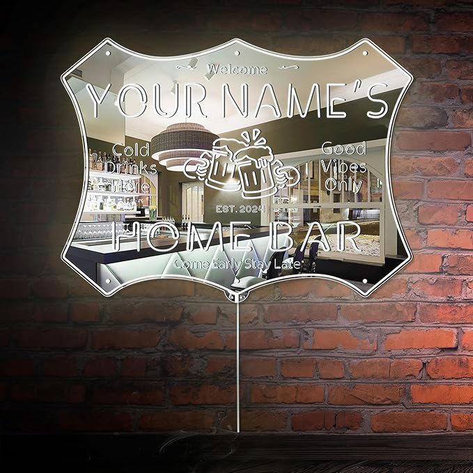 ADVPRO Personalized Your Name Home Bar RGB Dynamic Glam LED Sign - Cut-to-Edge Shape - Smart 3D Decoration - Multicolor Signage st06s32-fnd-p11d-tm-c