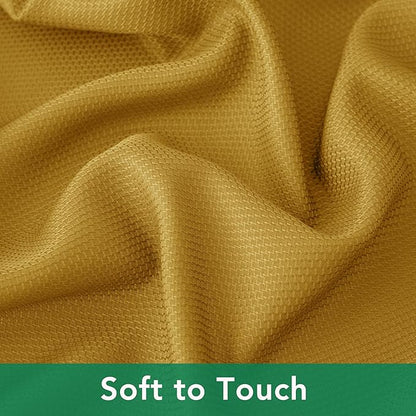 Biscaynebay Textured Fabric Rectangle Christmas Tablecloths 70x120 Inch, Gold Water Resistant Tablecloths for Dining, Kitchen, Wedding, Parties etc. Machine Washable