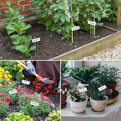 STARTOSTAR 30-Pack Metal Plant Labels, 10.6" Garden Markers Reusable Nursery Tags for Vegetables Herb Flower Seed Greenhouse