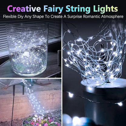 6 Pack Fairy Lights Battery Operated with Timer, Each 20FT 60LED Christmas String Lights Outdoor Indoor, Cuttable Battery Twinkle Light for Bedroom Home Wedding DIY Christmas Decorations (Cool White)