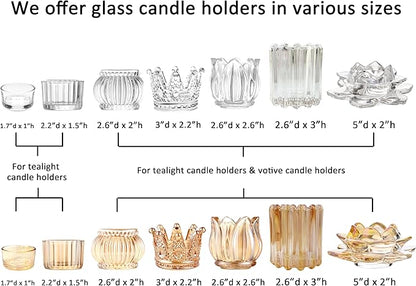 GOLDEAL 6Pcs Gold Glass Votive Candle Holders Tealight Holders Decorative, Tea Candle Holders Bulk,Candlestick for Wedding, Party,Dinner, Home Table Decor.