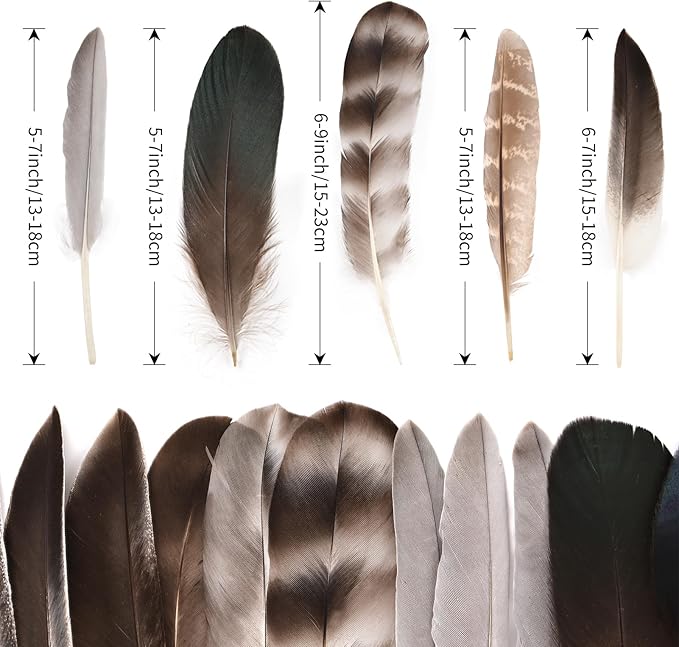 MAOFENG 20pcs Natural Pheasant Feathers 5 Styles 5-9 inches 13-23cm for DIY Craft Wedding Home Party Hat Floral Arrangements Halloween Decorations