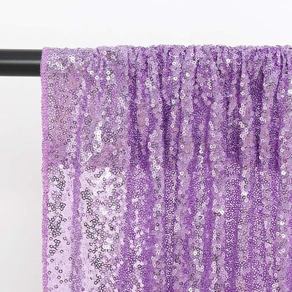 8ft x 8ft Light Purple Sequin Backdrop Curtain Glitter Photo Booth Backdrop for Wedding Birthday Baby Shower Event Decorations
