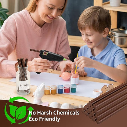 MATUFF Brown hot Glue Sticks Full Size 0.43” Dia x 8” Long, 20 pcs Hot melt Adhesive Glue Sticks, All-Purpose Colored Glue Gun Sticks for DIY Brown Crafting Arts and Home Decoration Repair Bonding