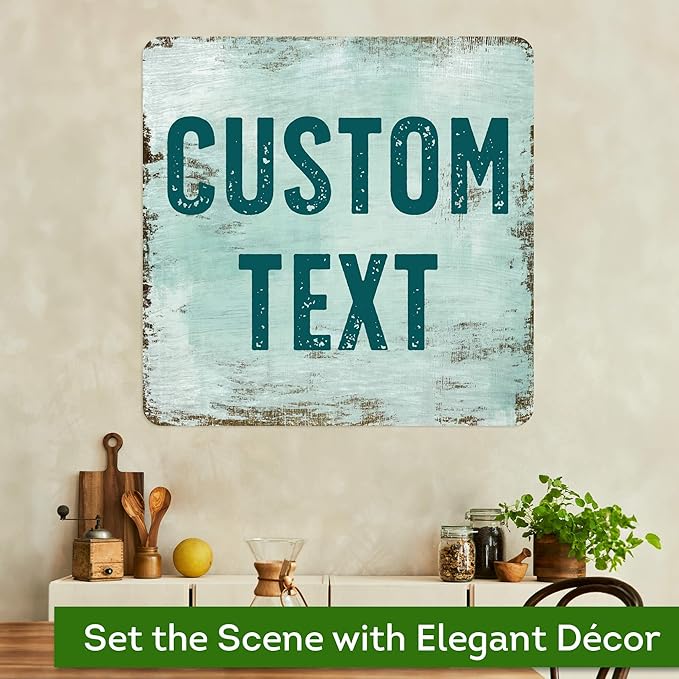 Custom Sign, Custom Street Sign, 11 Font Colors, 13 Font Styles, 4 Hole Options, 22 Sizes, 30x30 Inches, Rust Free DiBound, Fade Resistant, Made in USA by My Sign Center (Shabby Chic)