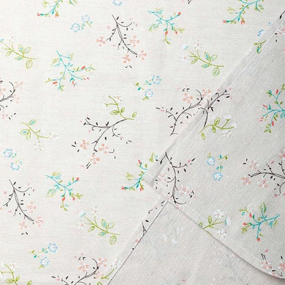 Pastoral Rectangle Tablecloth - 60 x 84 Inch - Beige Linen Table Cloth - Washable Table Cover with Dust-Proof Wrinkle Resistant for Restaurant, Picnic, Bistro, Indoor and Outdoor Dining, Gardenia