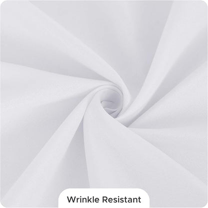 Fitable 8 Pack Round Tablecloths: Stain Resistant Wrinkle Free Circle Table Clothes, Washable Reusable Polyester Table Covers for Wedding Party Birthday Banquet Reception(White, 120 Inch)