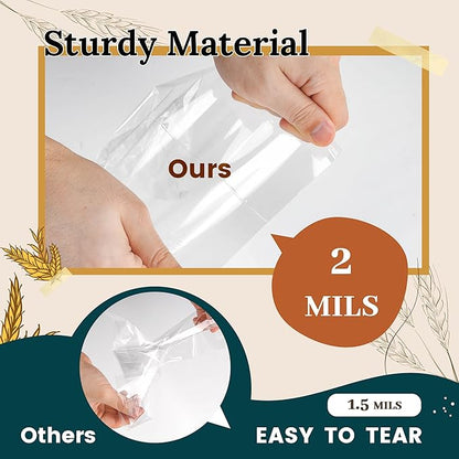 LOKIQNG Cellophane Bags Plastic Treat Bag Clear Cookie Candy Bags with Twist Ties for Party Favor Bag(200 Pack, 6x10inch)