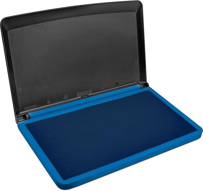 MaxMark Large Premium Blue Ink Stamp Pad - 3.5" x 6.25" - Quality Felt Pad