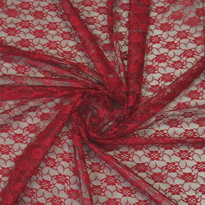 MDS Pack of 25 Wedding 12 x 108 inches Lace Table Runner for Wedding, Decorations for Birthday Parties, Banquets, Graduations, Engagements, and Runners fit Rectangle, Round Table- Apple red