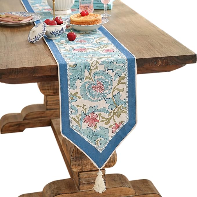 patdrea Linen Leopard Animal Table Runner Farmhouse for Home Kitchen Dining Decor Parties Family Dinners Christmas 12"x 71"