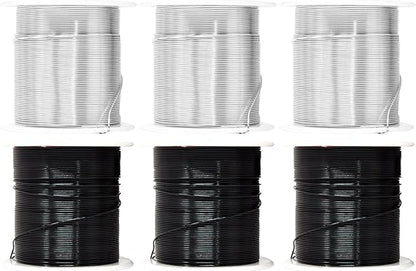 Mandala Crafts 22 Gauge Anodized Aluminum Craft Wire for Jewelry Making - 450 FT Colored Flexible Silver Black Wire - Bendable for Bonsai Armature Crafting Sculpting