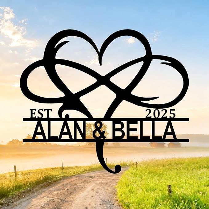 Personalized Valentine's Day Wedding Gifts For Couple, Custom Metal Signs Wall Art, Monogram Name Metal Signs For Home Decor, Customized Anniversary Christmas Housewarming Gifts For Him Her