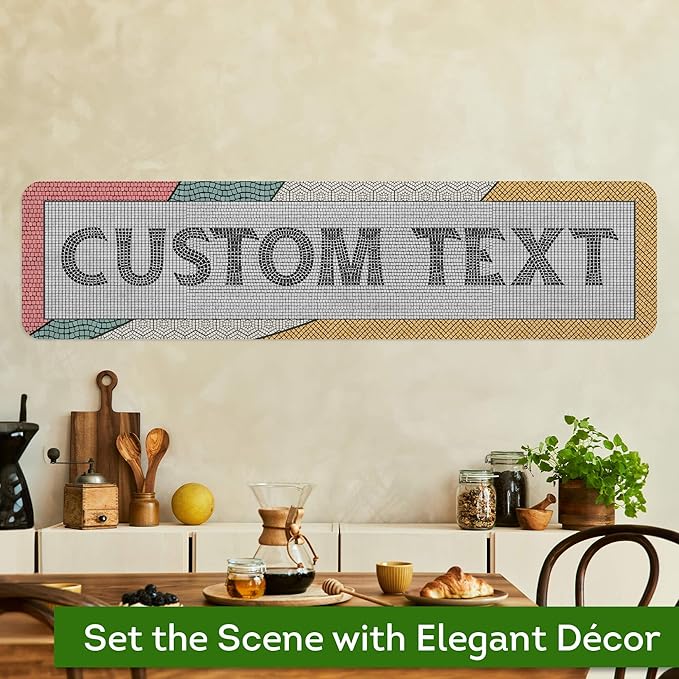 Custom Sign, Custom Street Sign, 11 Font Colors, 13 Font Styles, 4 Hole Options, 22 Sizes, 12x48 Inches, Rust Free DiBound, Fade Resistant, Made in USA by My Sign Center (Fauxsaic 2)
