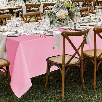 Fitable 8 Pack Table Cloth Rectangle Table: Stain and Wrinkle Resistant Tablecloth Rectangular, Washable Polyester Tablecloths for Wedding Party Dining Banquet Event Catering(Pink, 70x120 Inch)