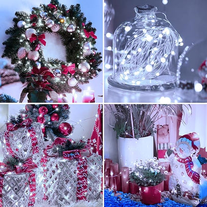 6 Pack Fairy Lights Battery Operated - 7ft 20 Led Twinkle Lights 3 Modes, Bulk Mini String Lights Waterproof for Mason Jars Vases DIY Party Wedding-Warm White & Cold White