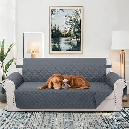 Reversible 4 Seater Sofa Cover 91 Inch Large Couch Cover Furniture Protector(Sofa XX-Large,Dark Blue/Dark Blue)