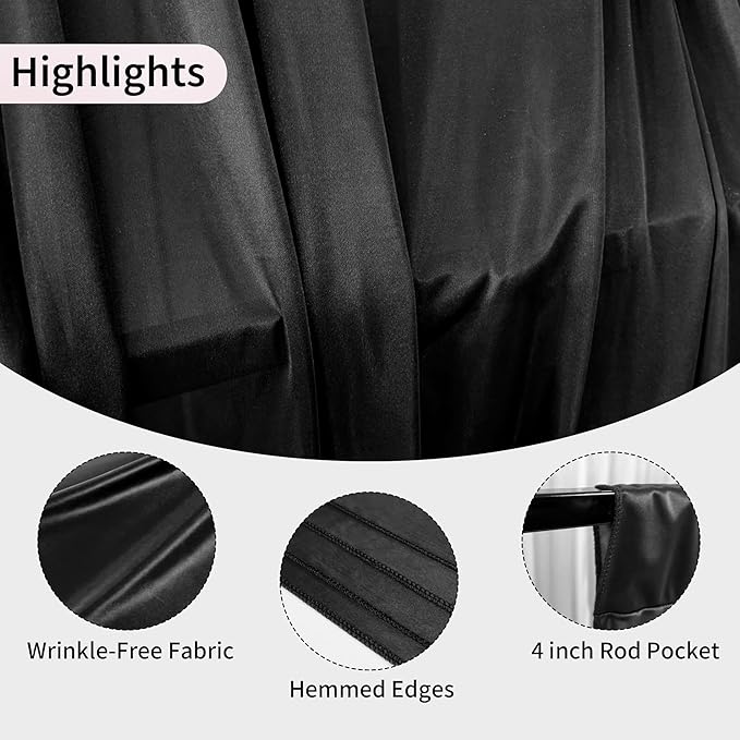 10x10ft Backdrop Curtains for Parties, 2 Panels 5x10ft Photography Backdrop Curtain with Rod Pocket,Backdrop Polyester Background Drapes,Wedding Backdrop Drapes for Birthday Baby Shower Home Decor