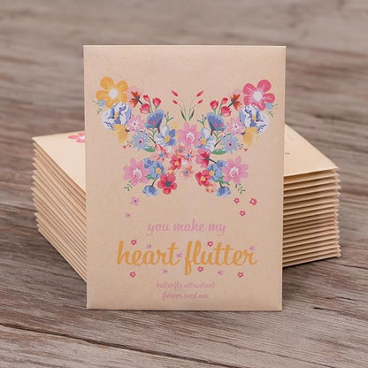 Make Your Heart Flutter 25 Bird and Butterfly Wildflower Seed Packets for Planting, A Beautiful Valentines Day Gift, Bentley Seed Co