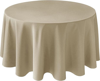 Biscaynebay Textured Fabric Round Tablecloths 90" for Round Tables diameters from 30" to 78", Natural Water Resistant Folding Table Covers Washable for Dining, Kitchen, Wedding, Parties etc