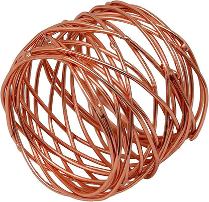 Handmade Round Mesh Napkin Rings Holder for Dinning Table Parties Everyday, Set of 12