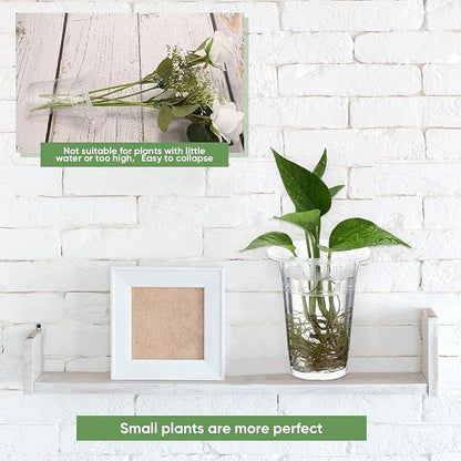 Baderke 35 Pack Plastic Plant Propagation Station Desktop Terrariums Plant Tabletop Vase with Hydroponic Baskets for Indoor Home Office Desktop Decor(4.25'', 4.57'', 5.47'')