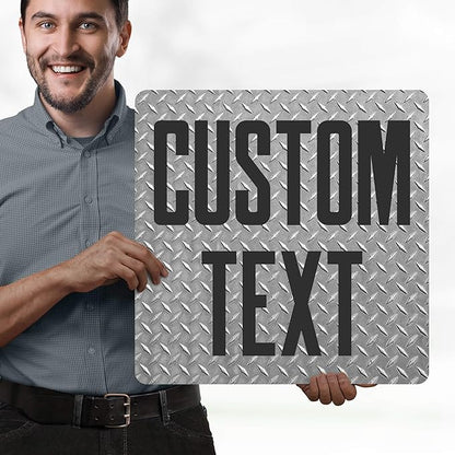 Custom Sign, Custom Street Sign, 11 Font Colors, 13 Font Styles, 4 Hole Options, 22 Sizes, 18x18 Inches, Rust Free DiBound, Fade Resistant, Made in USA by My Sign Center (Diamond Metal)