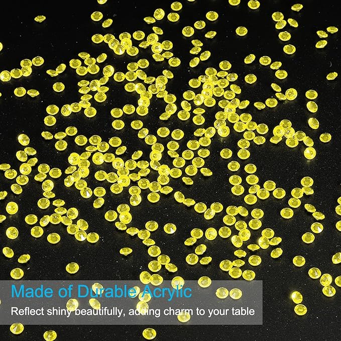 PATIKIL 10000 Pcs Wedding Table Scatter Confetti Crystals 4.5mm Acrylic Diamonds Vase Fillers Gems for Table Centerpiece Decorations Party Vase Beads, Light Yellow