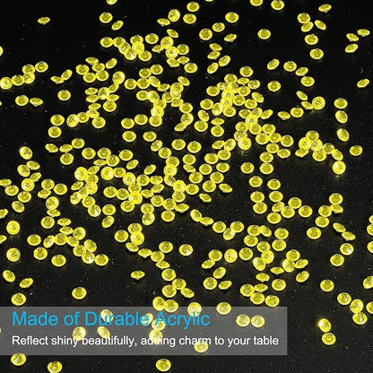 PATIKIL 10000 Pcs Wedding Table Scatter Confetti Crystals 4.5mm Acrylic Diamonds Vase Fillers Gems for Table Centerpiece Decorations Party Vase Beads, Light Yellow