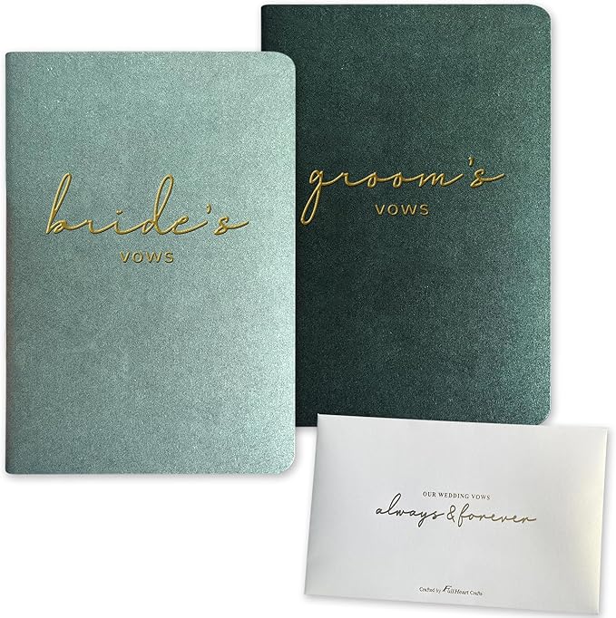 Vow Books His and Hers Wedding Vow Books Bride and Groom Vow Books Wedding Essentials Wedding Accessories(XZ-GB-Sage)