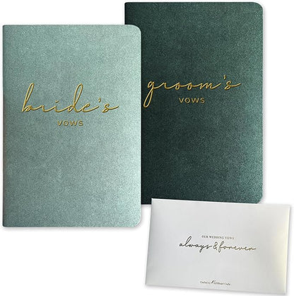 Vow Books His and Hers Wedding Vow Books Bride and Groom Vow Books Wedding Essentials Wedding Accessories(XZ-GB-Sage)
