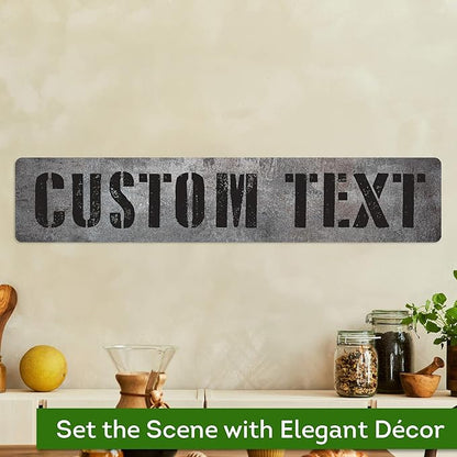 Custom Sign, Custom Street Sign, 11 Font Colors, 13 Font Styles, 4 Hole Options, 22 Sizes, 6x30 Inches, Rust Free DiBound, Fade Resistant, Made in USA by My Sign Center (Grunge Metal)