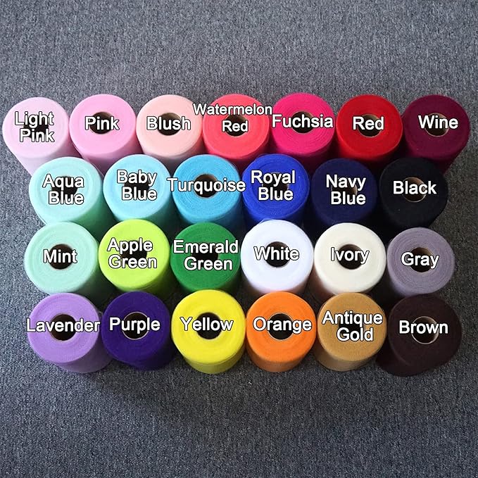Fuchsia Tulle Fabric Roll 6 Inch X 300 FT (100 Yards) Matte Tulle Ribbon Netting Mesh Spool for DIY Tutu Skirt Wedding Bow Gift Wrapping Baby Shower Christmas Party Halloween Decorations