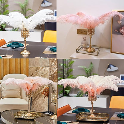 Happy Feather 16-18 inch Blackish Green Ostrich Feathers Craft for Wedding Party Centerpieces Home Decoration DIY Craft Pack of 10