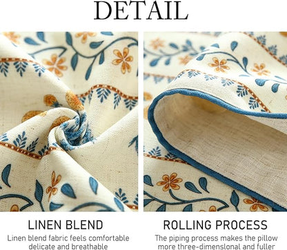 ISAENNE Designer Pale Yellow Elegant Linen Table Runner 102 Inches Long,French Floral Pattern Elegant Table Runners for Dining Tables,Thanksgiving,Kitchen Tables,Christmas,12"*102"-Estevan A
