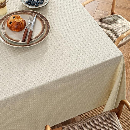 MIULEE Natural Linen Cottton Table Cloth Rectangle Tablecloth Waterproof Spillproof Cross-Star Textured Table Cltoth Decorative Farmhouse Style for Dining Party Weddings 60x120 Inch