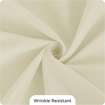 Fitable 8 Pack Rectangle Tablecloths: Stain Resistant Wrinkle Free Fabric Table Clothes, Washable Reusable Polyester Table Covers for Wedding Party Birthday Banquet Reception(Ivory, 90x132 Inch)