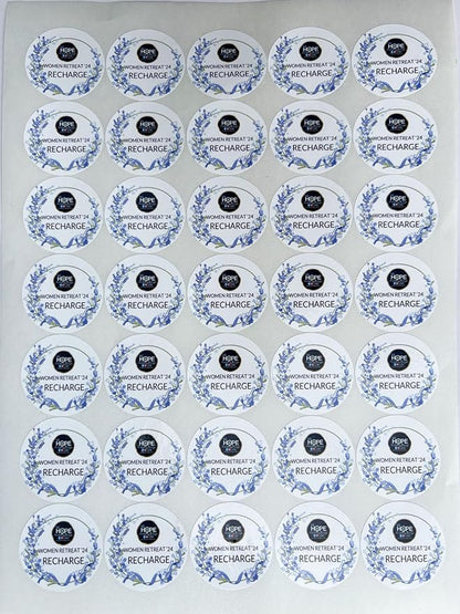Custom Stickers for Weddings, Birthdays & Businesses - Personalized Labels with Your Logo - Waterproof, Fade and Heat Resistant - Pack of 100-1000 (Wreath O, 2.5 Inch)