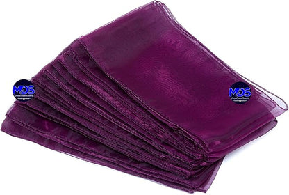 MDS Pack of 200 PCS Organza Chair Sashes Wider Dining Chair Bows Ribbon Tie Back for Wedding Party Birthday Bridal Shower Reception Event Banquet Home Chair Cover Decoration - Eggplant