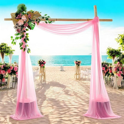 MDS Halloween Chiffon Draping Fabric - 1 Panel, 30" Wide x 75ft Long - Sheer Spooky Arbor & Canopy Drapery for Haunted House Backdrops, Party Ceilings, DIY Costumes & Themed Events - Coral