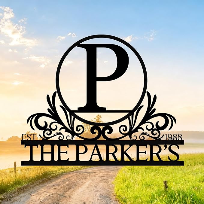 Custom Metal Signs Outdoor, Personalized Name Sign, Family Last Name Signs For Outside Home Decor, Monogram Outdoor Metal Sign Wall Art, Customized Wedding Housewarming Christmas Gifts