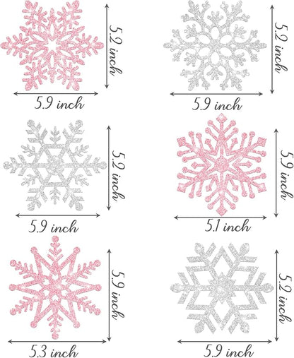 Snowflake Centerpiece Sticks Winter Frozen Theme Party Decorations 12PCS Glitter Snowflakes Table Toppers Ice Snowflake Centerpieces for Christmas Holiday Birthday Party Baby Shower Supplies