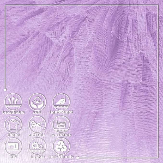 Lavender Tulle Fabric Roll 6 Inch X 300 FT (100 Yards) Matte Tulle Ribbon Netting Mesh Spool for DIY Tutu Skirt Wedding Bow Gift Wrapping Baby Shower Christmas Party Halloween Decorations