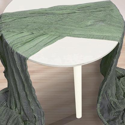 1 Pack Sage Green Cheesecloth Table Runner 35x120 Inch 10Ft Rustic Gauze Cheese Cloth Thanksgiving Table Runner Sheer Cheesecloth Table Runners for Wedding Party Bridal Shower Decoration