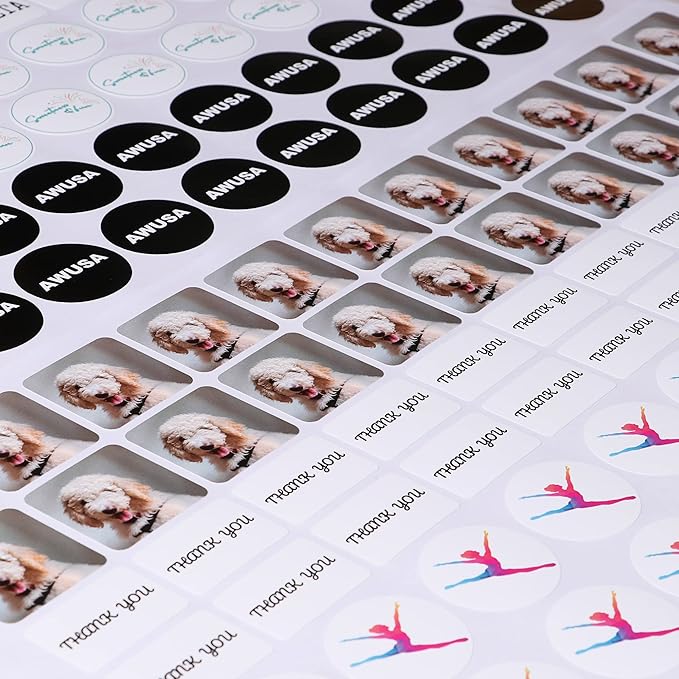 Personalized Labels - Custom Stickers with Any Design Image Logo Text, Thank You Labels, 100 Square 3"x3" Labels