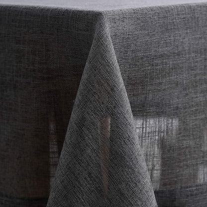 maxmill Flaxy Faux Linen Table Cloth with 2-Tone Slubby Texture Wrinkle Resistant Anti-Shrink Soft Tablecloth for Kitchen Dining Tabletop for Buffet Banquet Parties Rectangle 52 x 70 Inch Charcoa